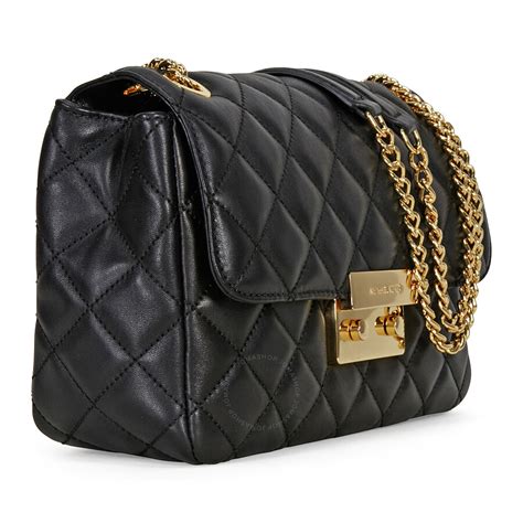 michael kors makeup bag black|michael kors quilted shoulder bag.